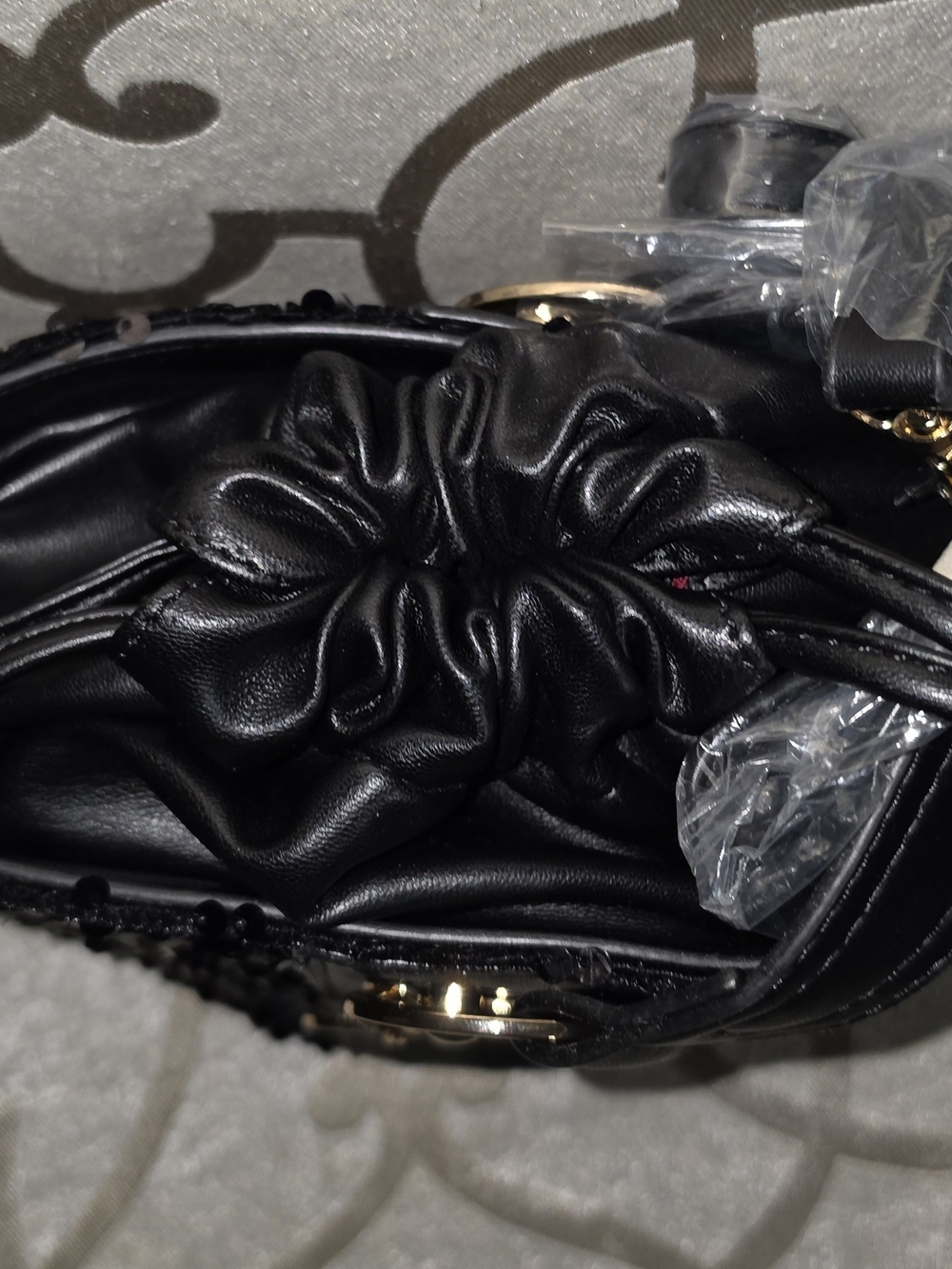 Badgley Mischka Black Sequin Evening Bag - Picture 10 of 10